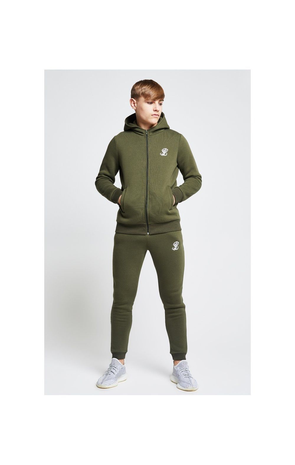 Illusive London Zip Through Hoodie - Khaki sold by Siksilk product image thumbnail 3