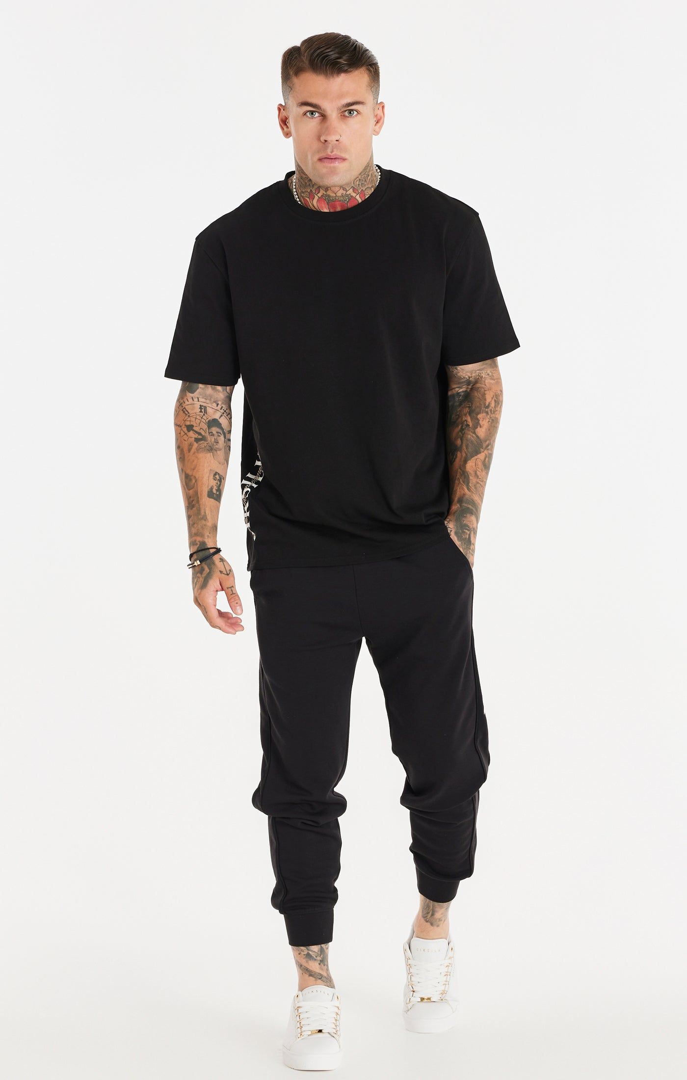 Black Dual Script Oversized Tee sold by Siksilk product image thumbnail 2