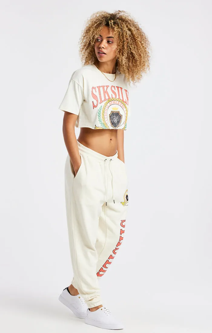 SikSilk Varsity Cropped Tee - Ecru sold by Siksilk product image thumbnail 5