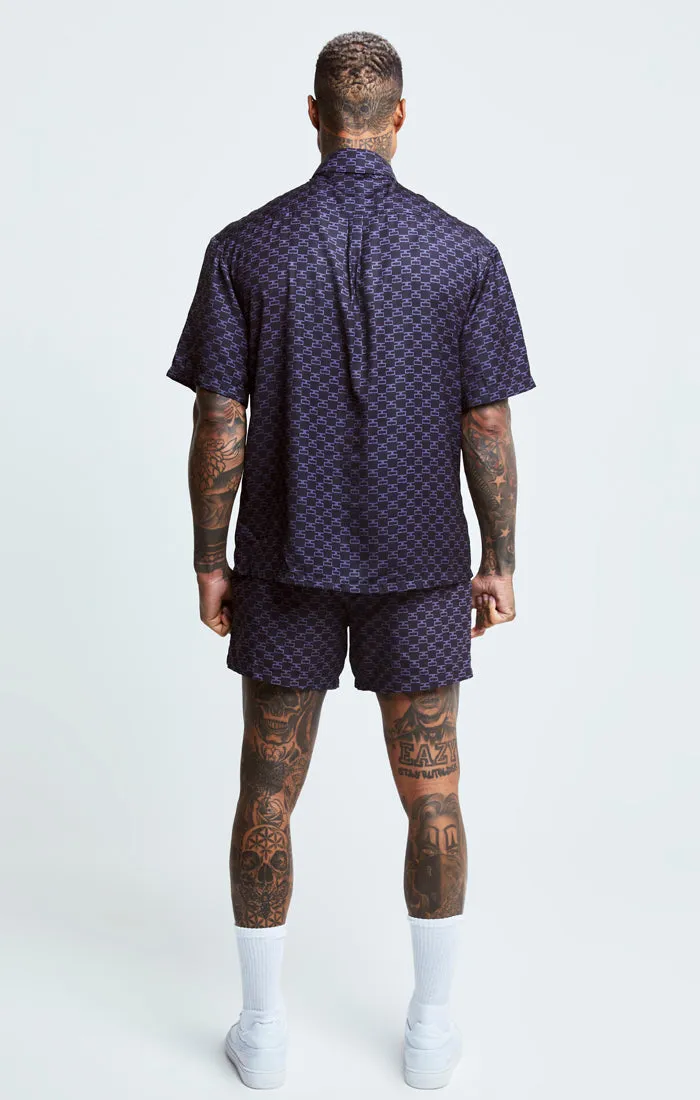 Black Monogram Resort Shirt sold by Siksilk product image thumbnail 5