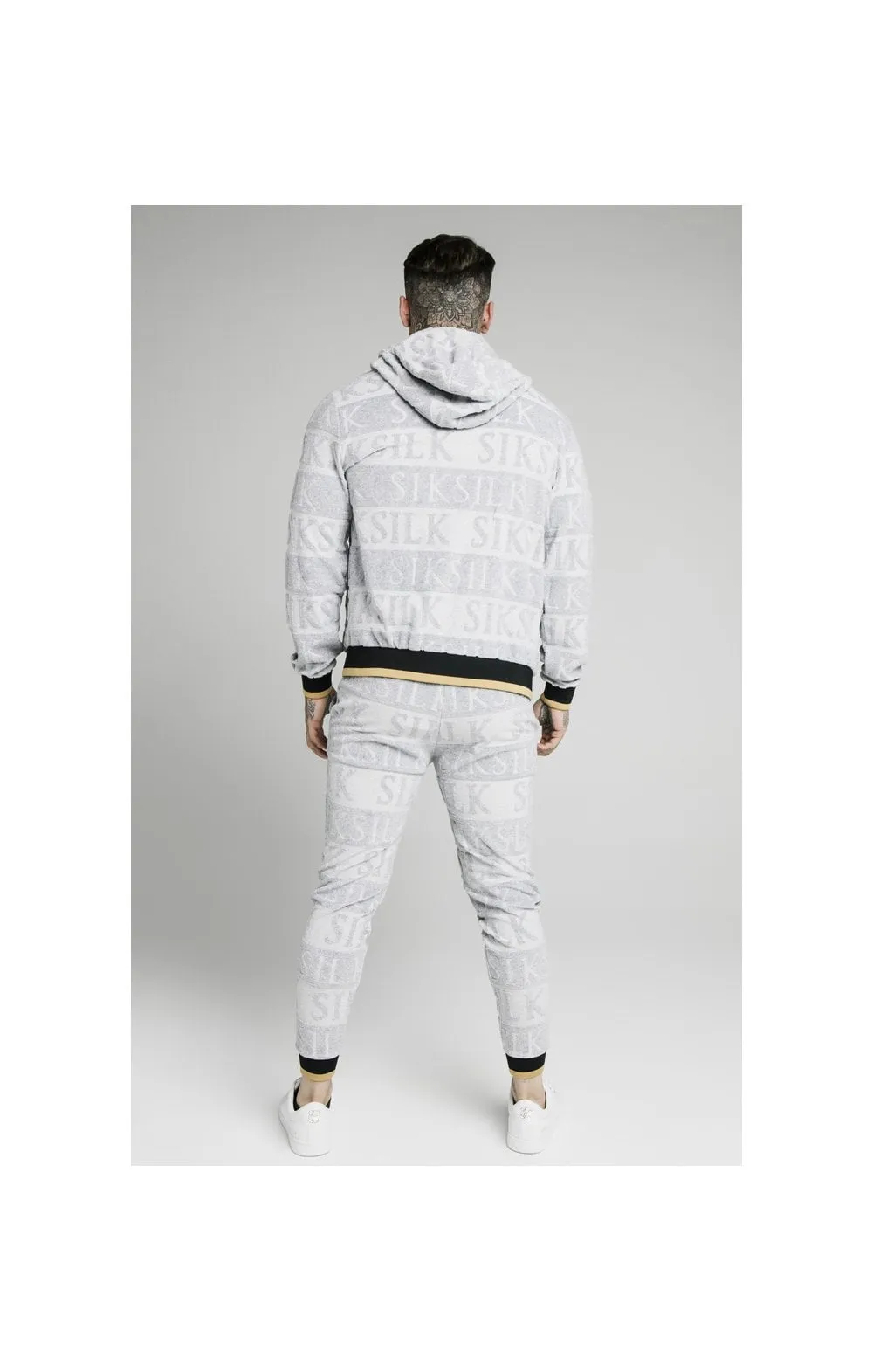 SikSilk Inverse Zip Through Hoodie - Grey,Black & Gold sold by Siksilk product image thumbnail 4