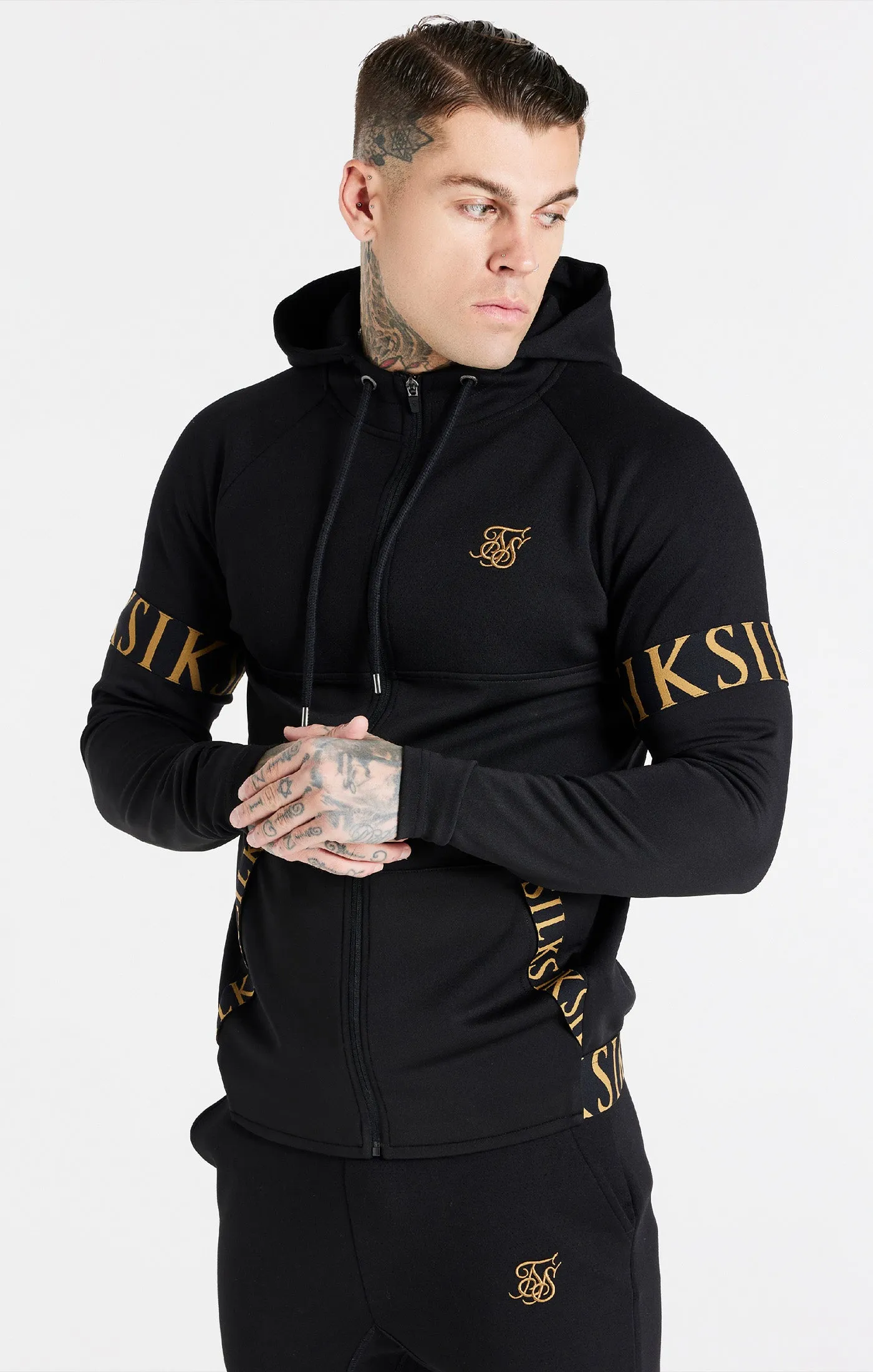 Black Dynamic Zip Through Hoodie sold by Siksilk product image thumbnail 2