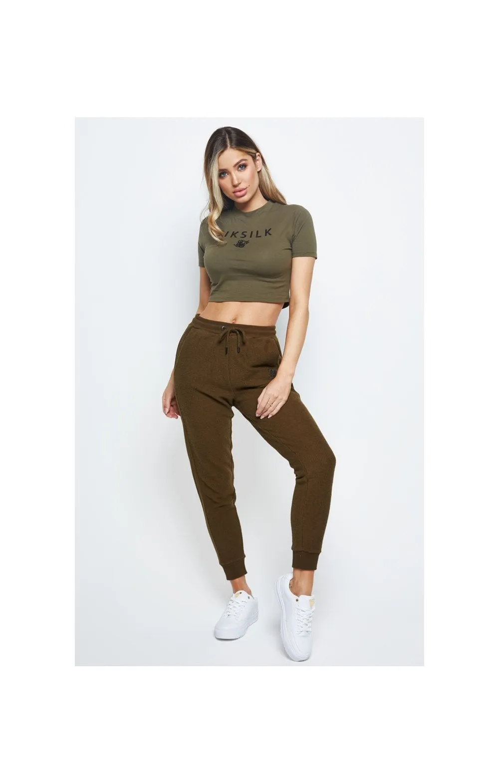 SikSilk Embroidered Crop Tee – Khaki sold by Siksilk product image thumbnail 4