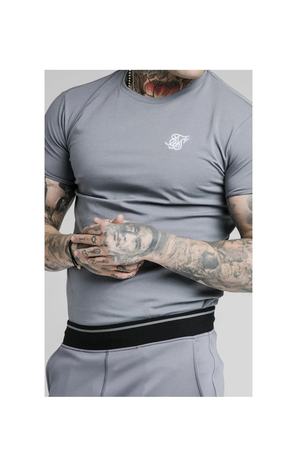 SikSilk S/S Gym Tee – Slate sold by Siksilk