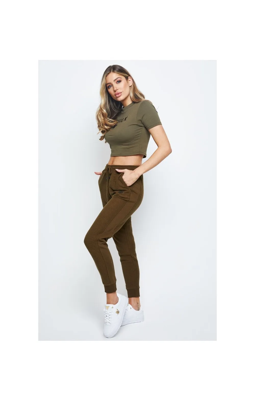 SikSilk Embroidered Crop Tee – Khaki sold by Siksilk product image thumbnail 3