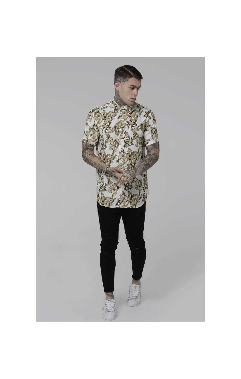 SikSilk S/S Resort Shirt – White Venetian sold by Siksilk product image thumbnail 3