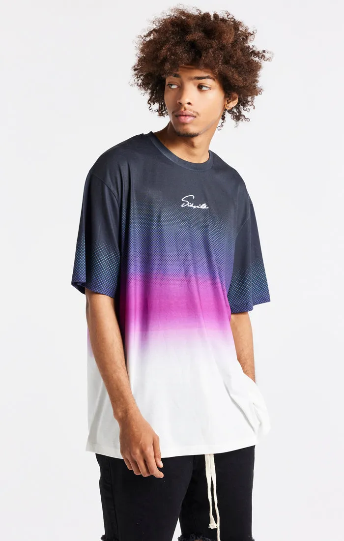 SikSilk Retro Flash Relaxed Fit Tee - Black Teal & Pink sold by Siksilk product image thumbnail 2