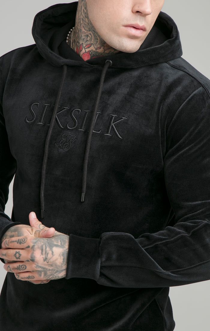 Black Opulent Paneled Overhead Hoodie sold by Siksilk product image thumbnail 2