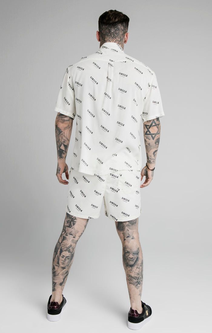 Ecru Print Resort Shirt sold by Siksilk product image thumbnail 5