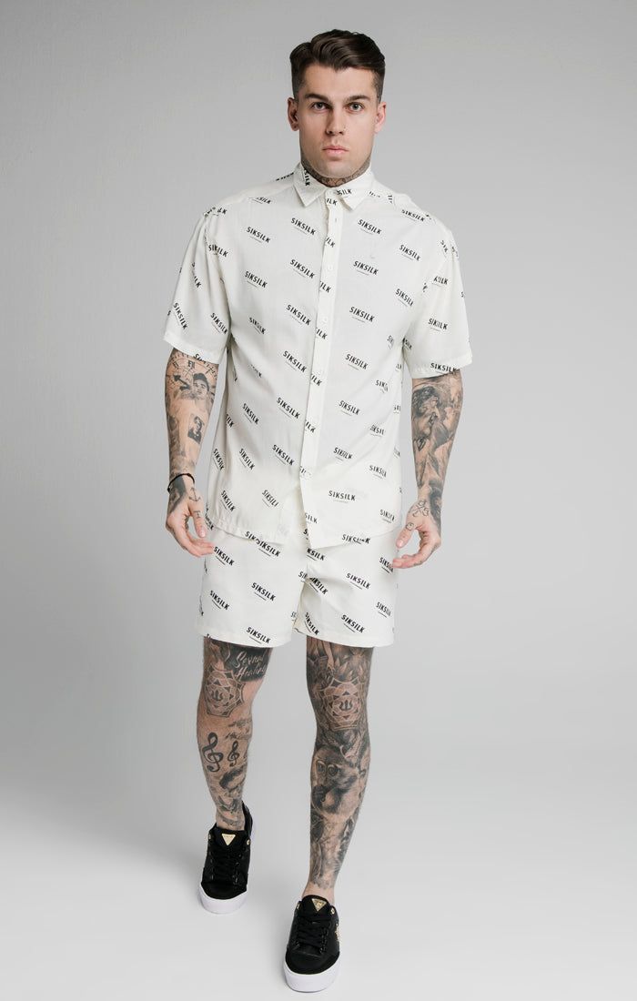 Ecru Print Resort Shirt sold by Siksilk product image thumbnail 2