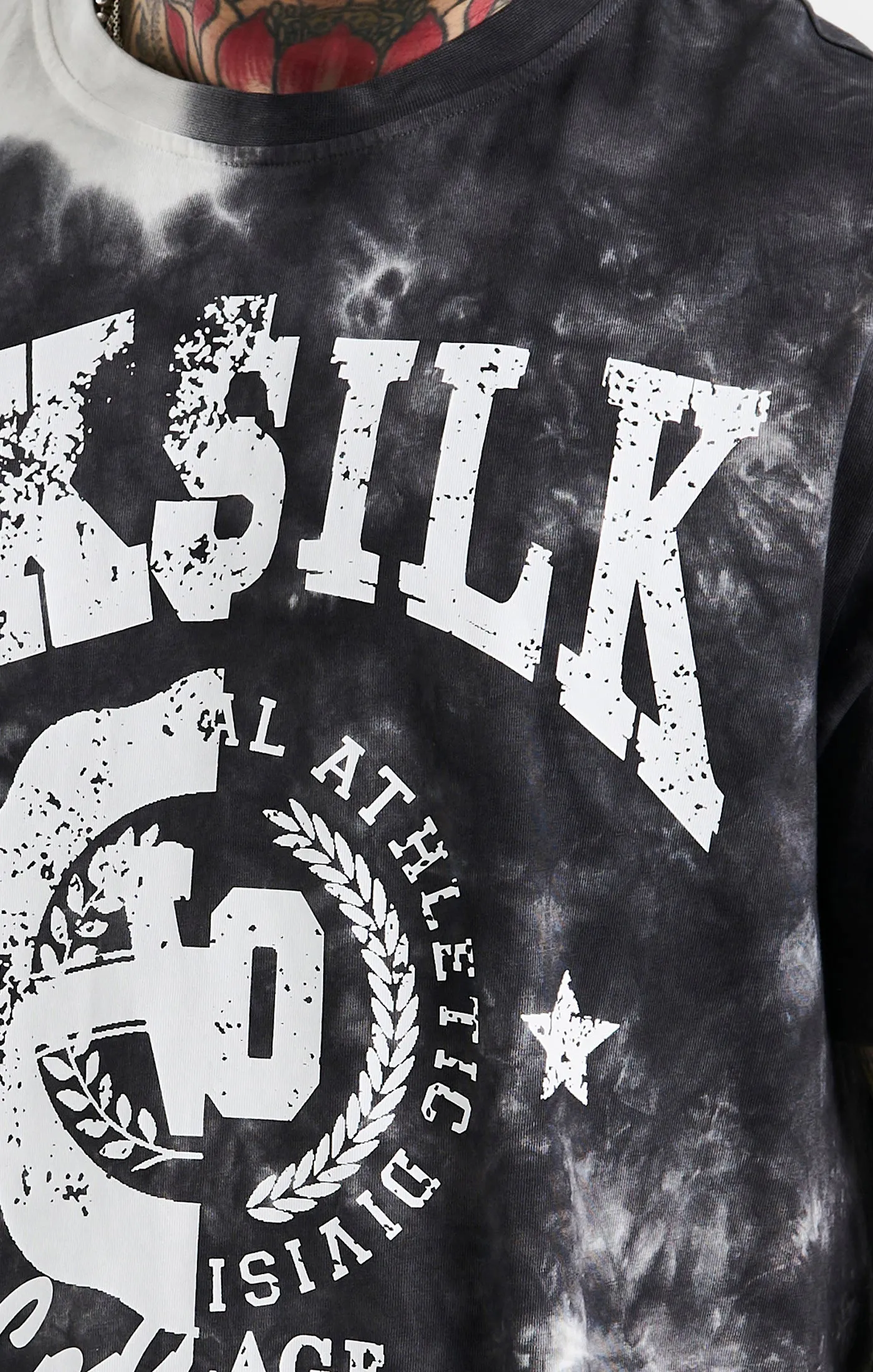 Black Varsity Print Oversized T-Shirt sold by Siksilk product image thumbnail 2