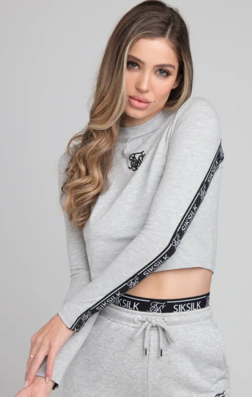 SikSilk Arc Tech Crop Tee - Grey Marl sold by Siksilk