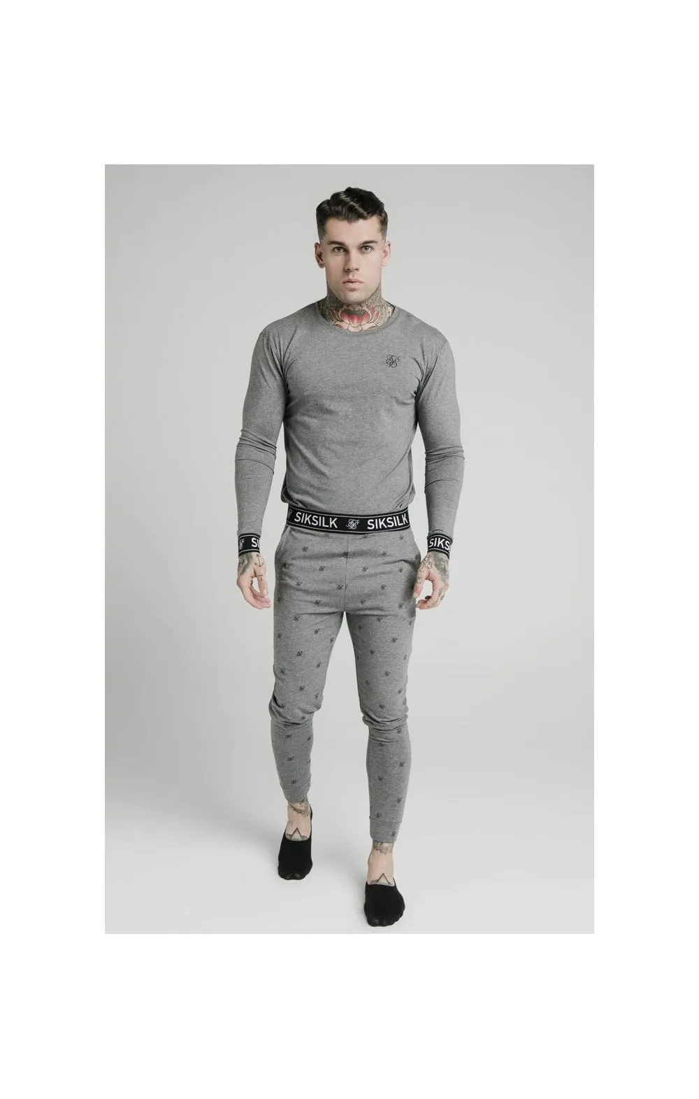 Grey Marl Long Sleeve T-Shirt sold by Siksilk product image thumbnail 4