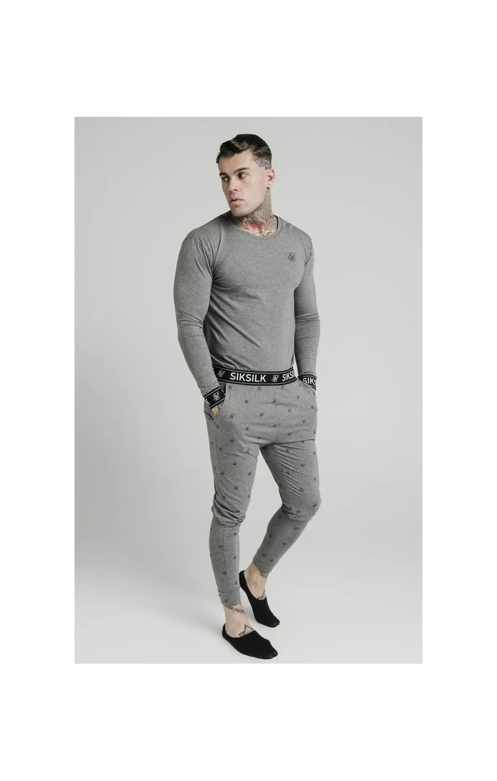 Grey Marl Long Sleeve T-Shirt sold by Siksilk product image thumbnail 3