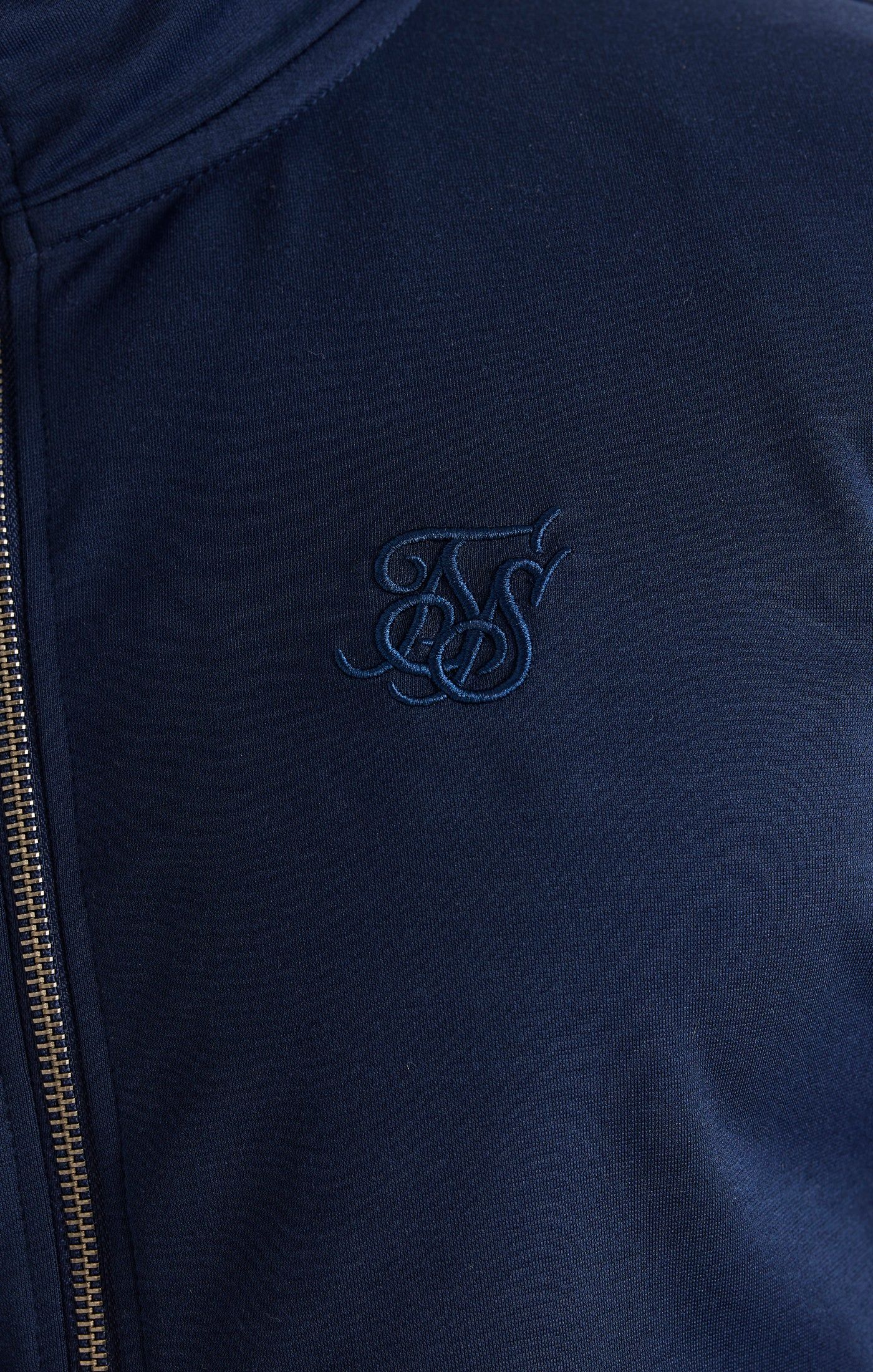 Navy Funnel Neck Zip Through Hoodie sold by Siksilk product image thumbnail 3