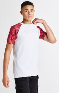 Boys White Raglan Rose T-Shirt sold by Siksilk