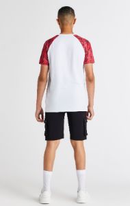Boys White Raglan Rose T-Shirt sold by Siksilk