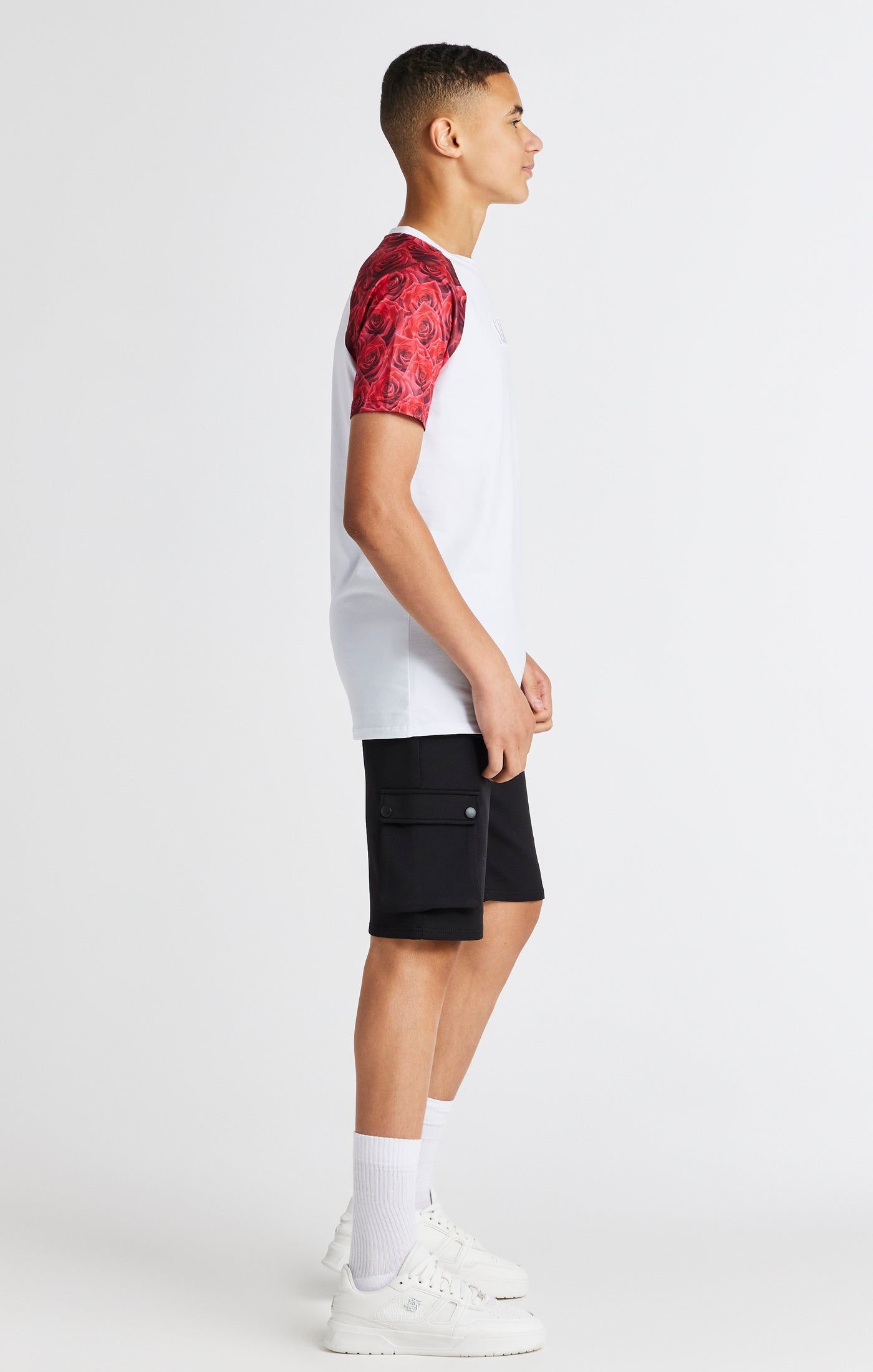 Boys White Raglan Rose T-Shirt sold by Siksilk product image thumbnail 6