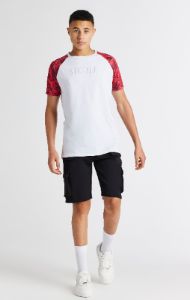 Boys White Raglan Rose T-Shirt sold by Siksilk