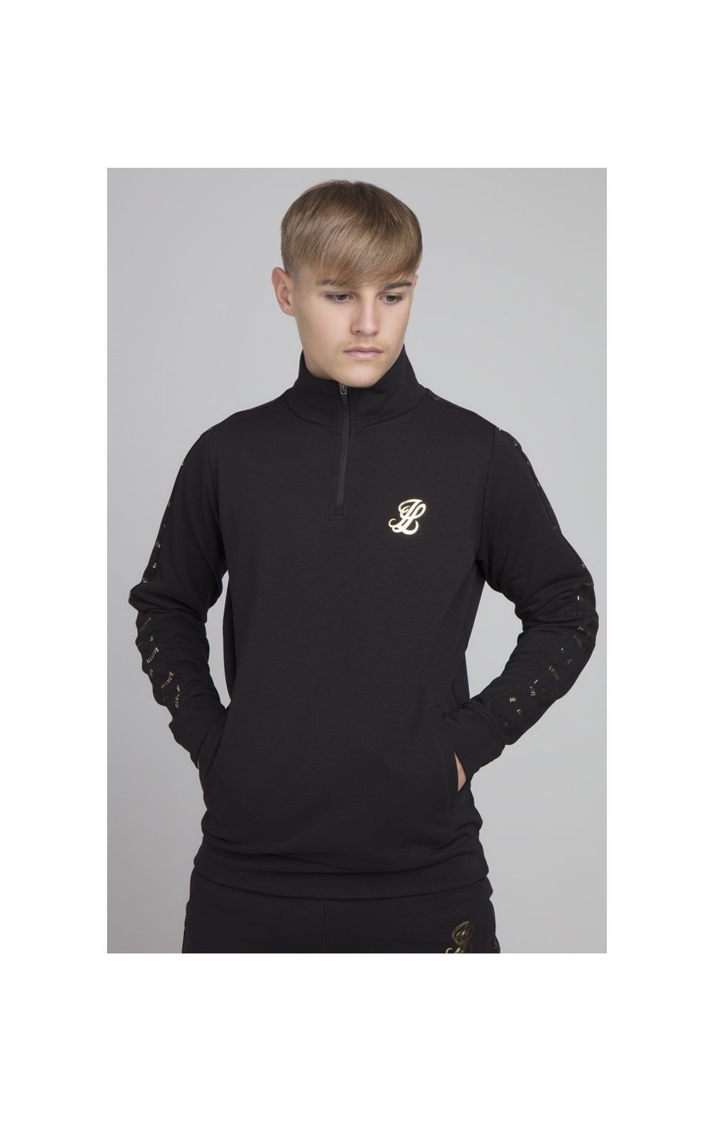 Illusive London Panel Funnel Neck - Black sold by Siksilk