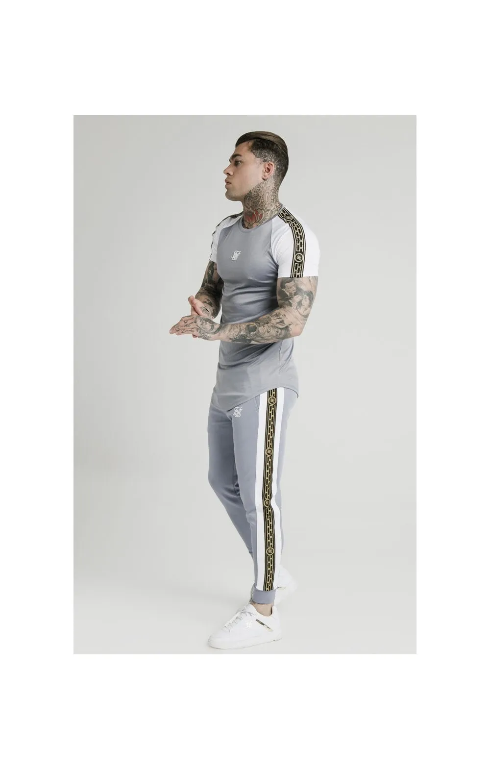SikSilk S/S Taped Contrast Tee – Grey sold by Siksilk product image thumbnail 4