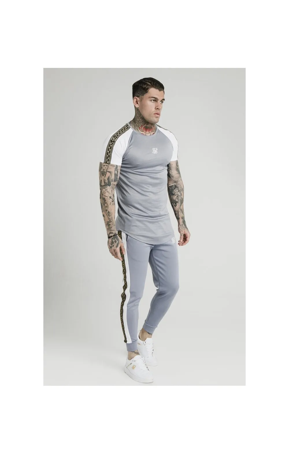 SikSilk S/S Taped Contrast Tee – Grey sold by Siksilk product image thumbnail 2