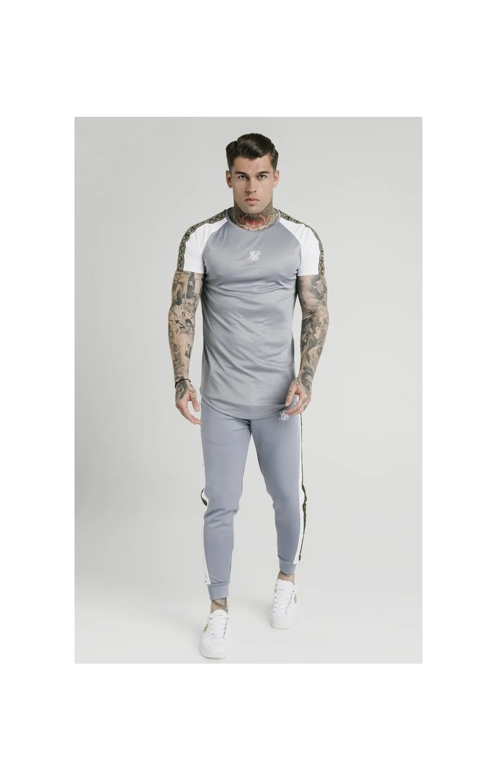 SikSilk S/S Taped Contrast Tee – Grey sold by Siksilk product image thumbnail 5