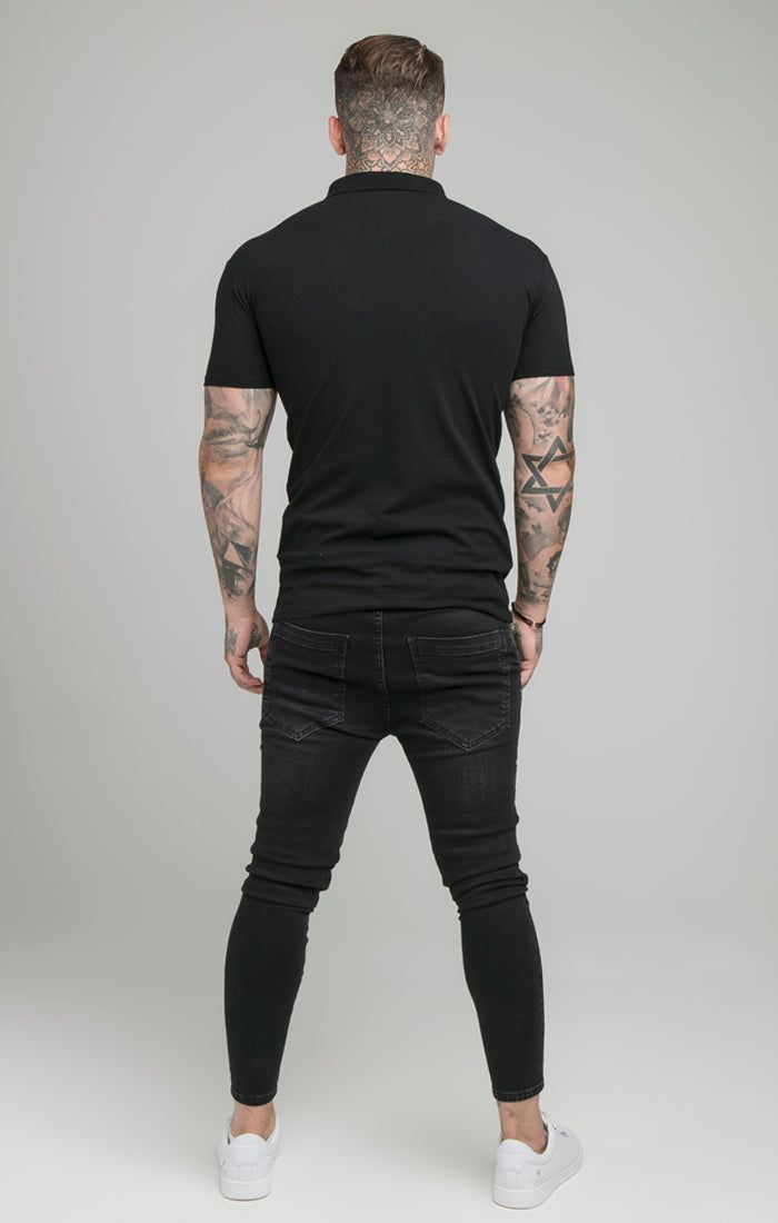 Black Opulent Zip Polo Shirt sold by Siksilk product image thumbnail 7