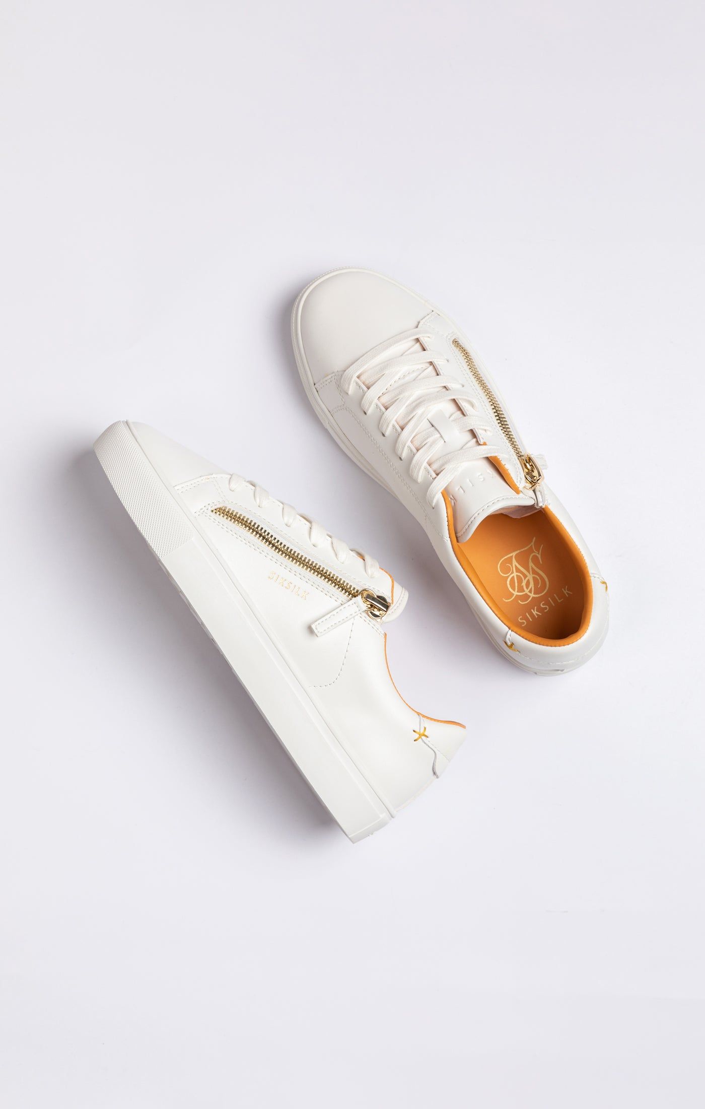 White Classic Trainer With Functional Zip sold by Siksilk product image thumbnail 6