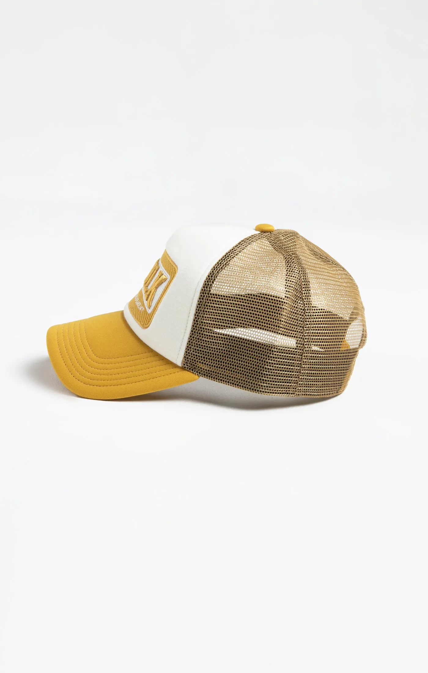 White Yellow Foam Front Mesh Trucker sold by Siksilk product image thumbnail 2