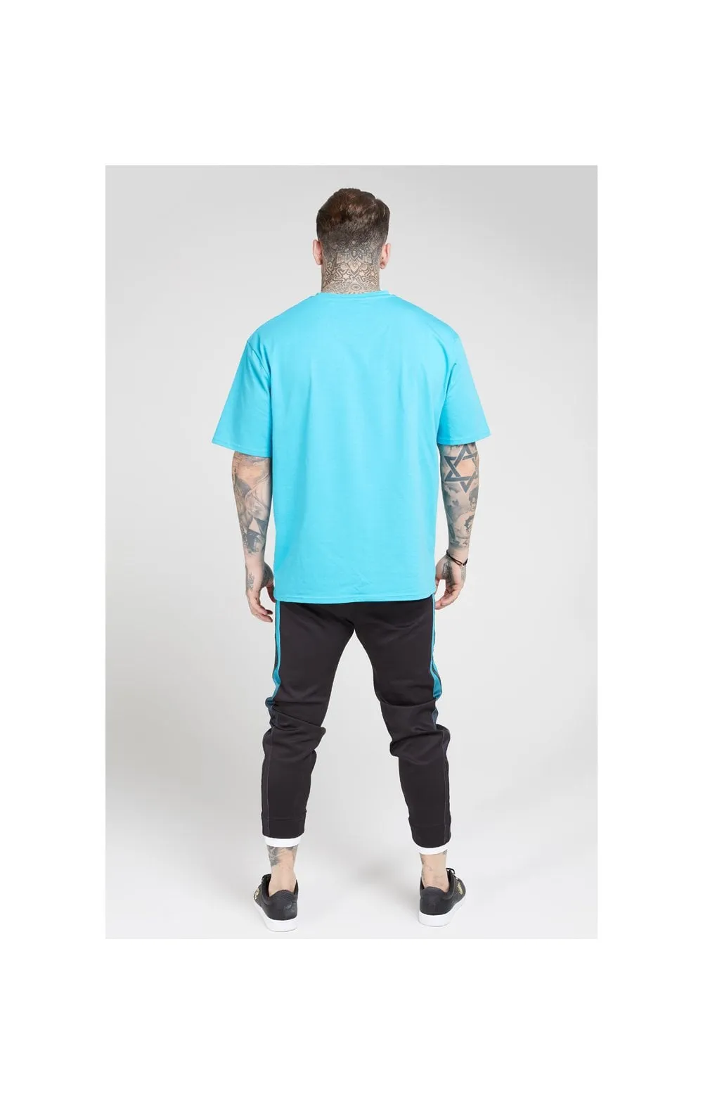 SikSilk Fitted Tape Track Pants – Black & Teal sold by Siksilk product image thumbnail 4