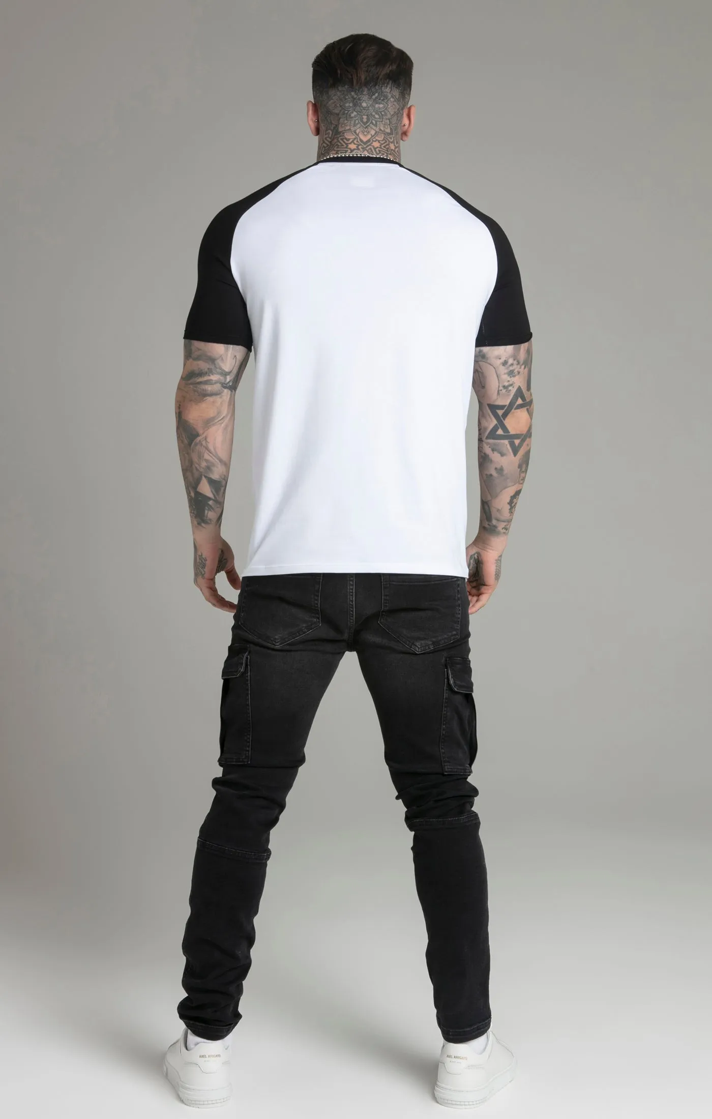 White Black Raglan T-Shirt sold by Siksilk product image thumbnail 5
