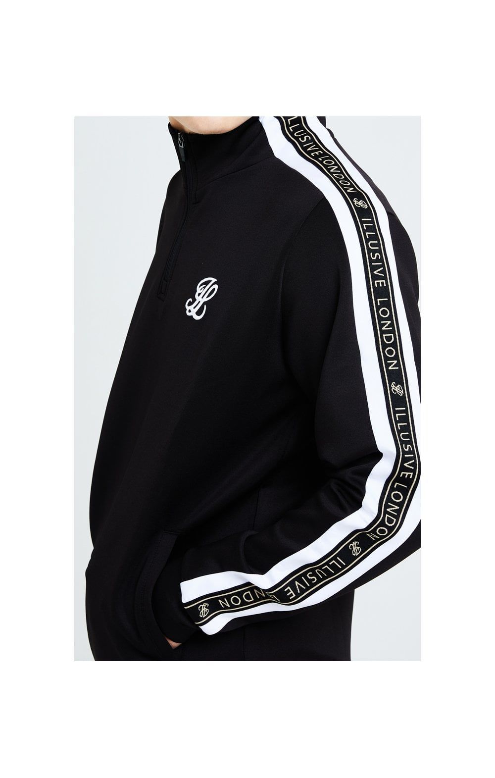 Illusive London Diverge 1/4 Zip Hoodie Black Gold & White sold by Siksilk product image thumbnail 5