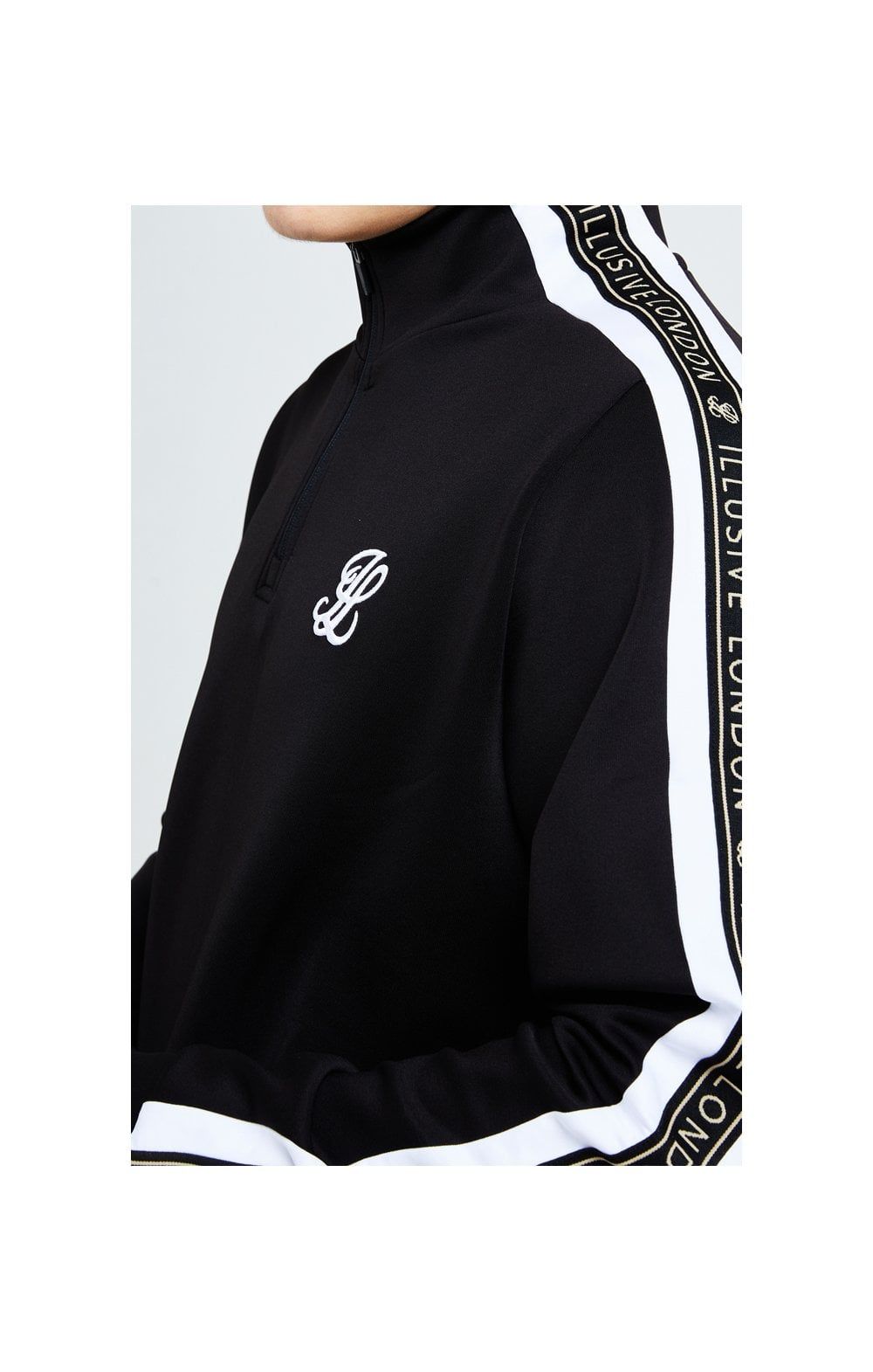 Illusive London Diverge 1/4 Zip Hoodie Black Gold & White sold by Siksilk product image thumbnail 3
