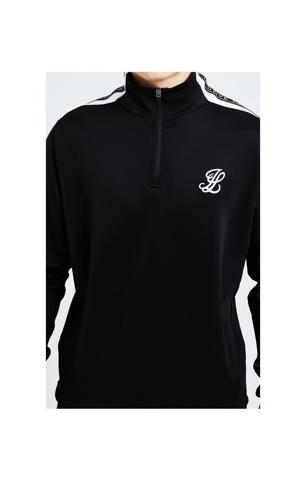 Illusive London Diverge 1/4 Zip Hoodie Black Gold & White sold by Siksilk
