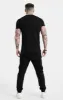 Black Script Embroidery Muscle Fit T-Shirt sold by Siksilk