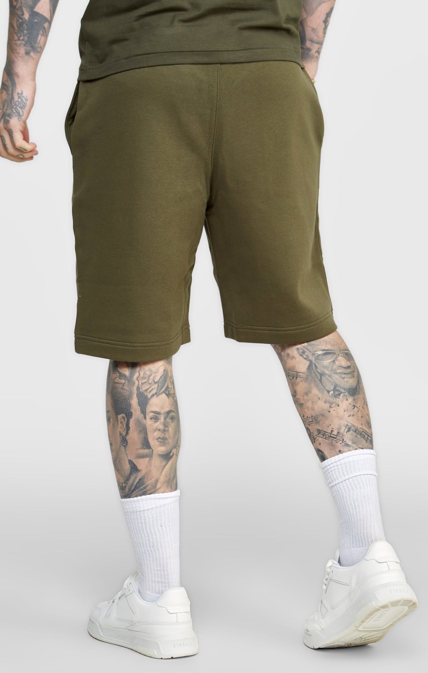 Khaki Essential Fleece Short sold by Siksilk product image thumbnail 2