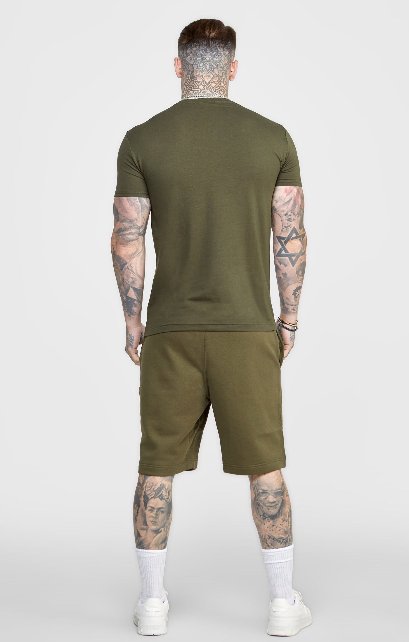 Khaki Essential Fleece Short sold by Siksilk product image thumbnail 4