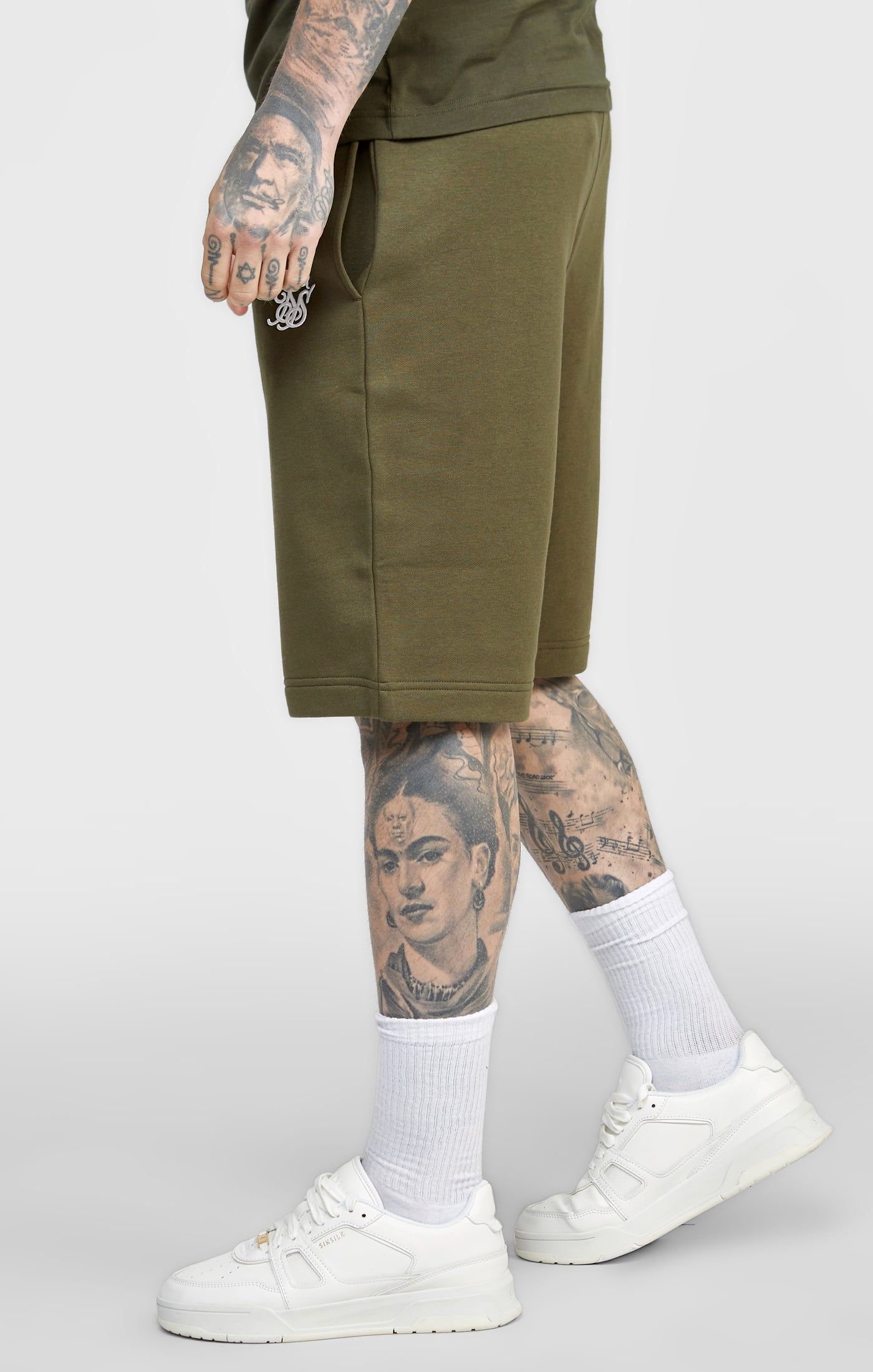 Khaki Essential Fleece Short sold by Siksilk product image thumbnail 5