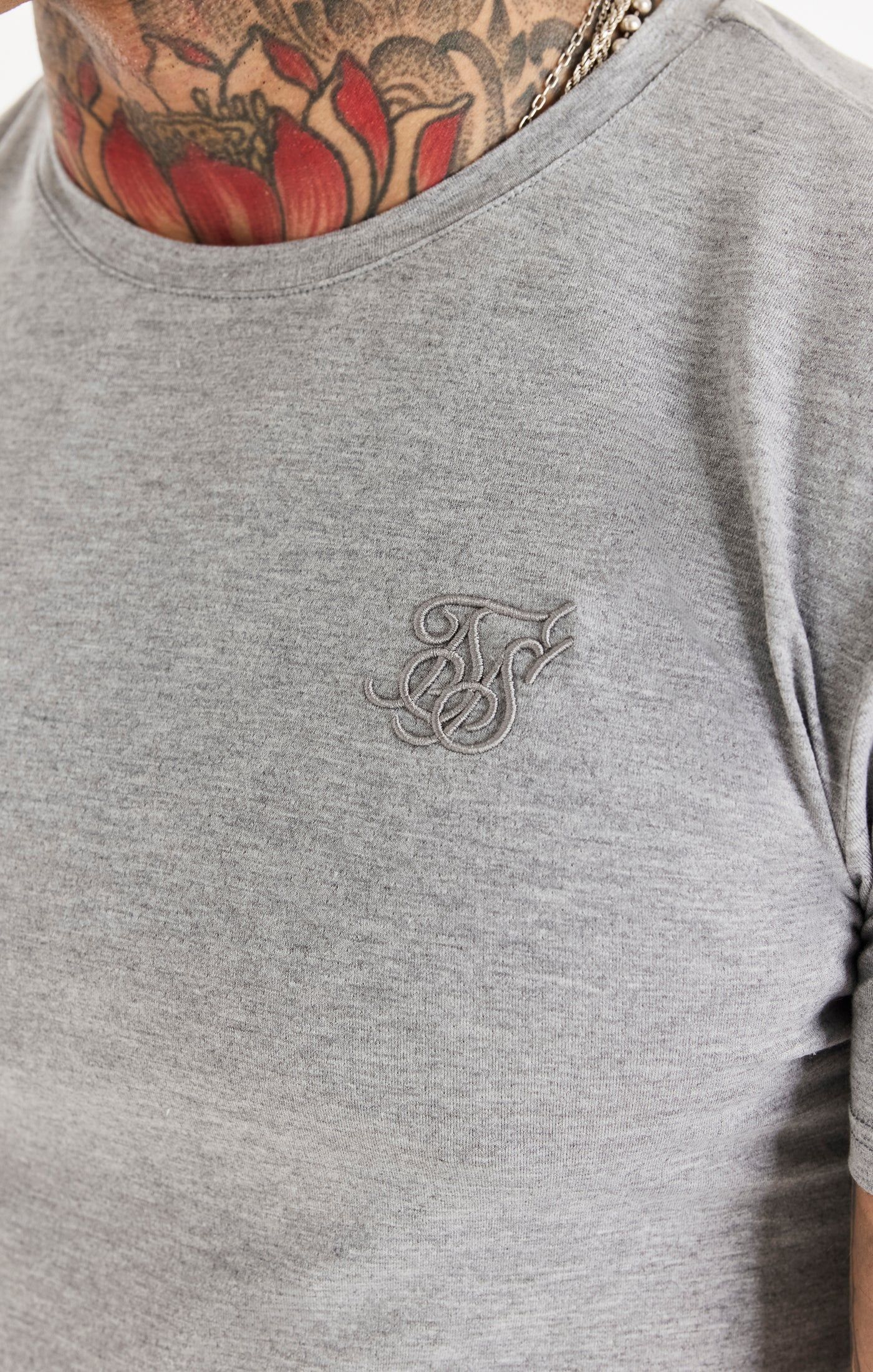 Grey Textured Muscle Fit T-Shirt sold by Siksilk product image thumbnail 2