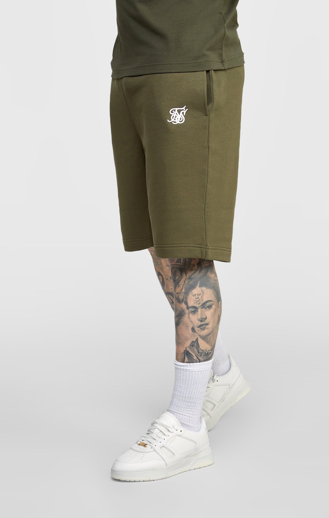 Khaki Essential Fleece Short sold by Siksilk