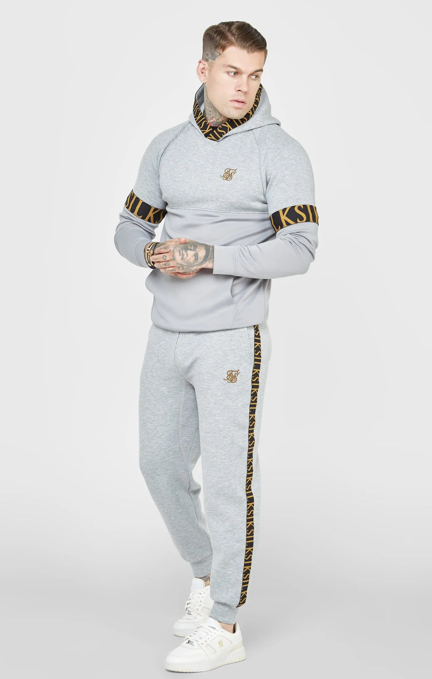 Grey Marl Overhead Hoodie sold by Siksilk product image thumbnail 3
