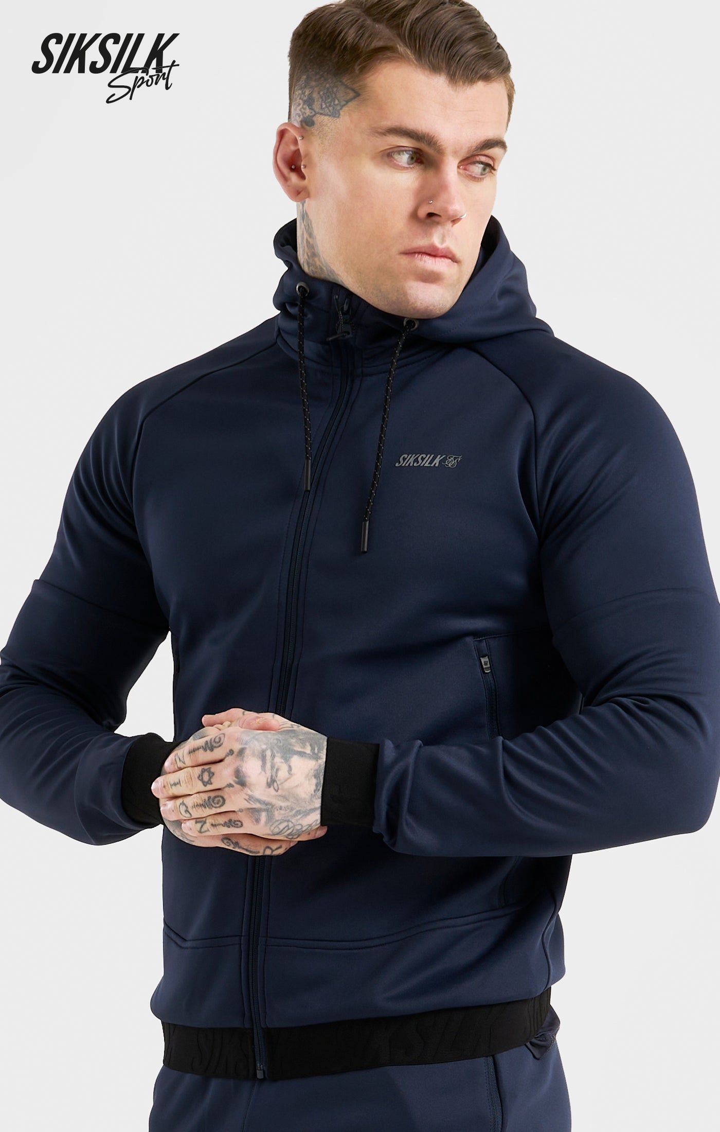 Grey Sports Zip Through Jacket sold by Siksilk