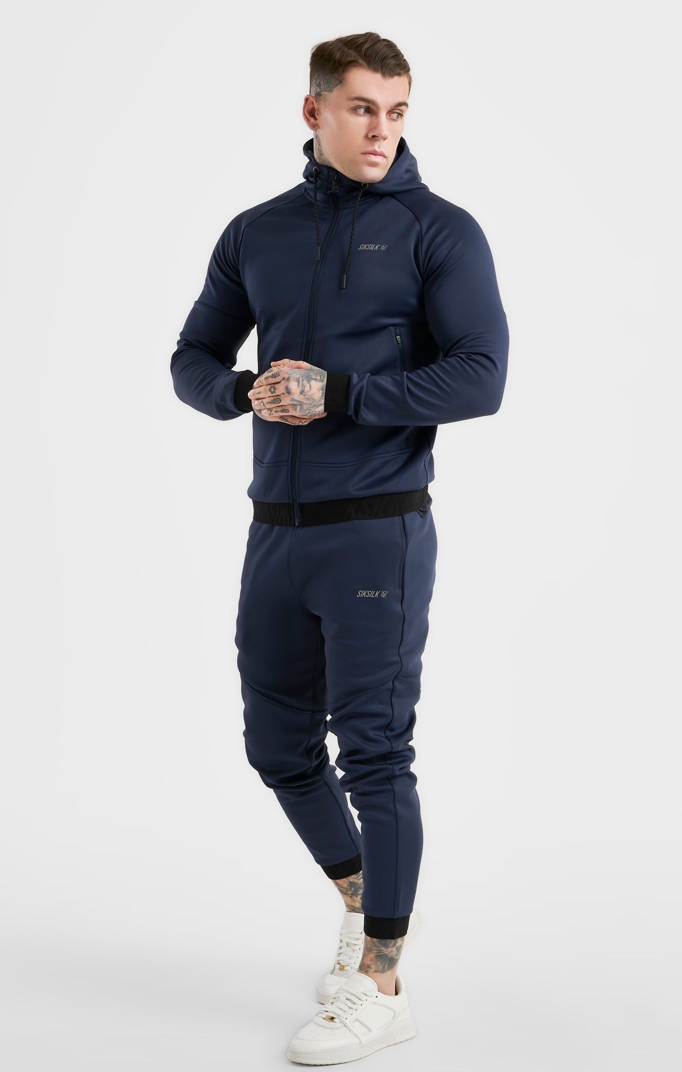 Grey Sports Zip Through Jacket sold by Siksilk product image thumbnail 4
