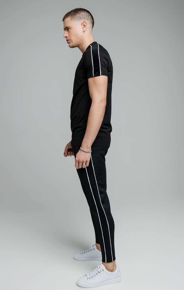 Black Raglan Muscle Fit T-Shirt sold by Siksilk product image thumbnail 4