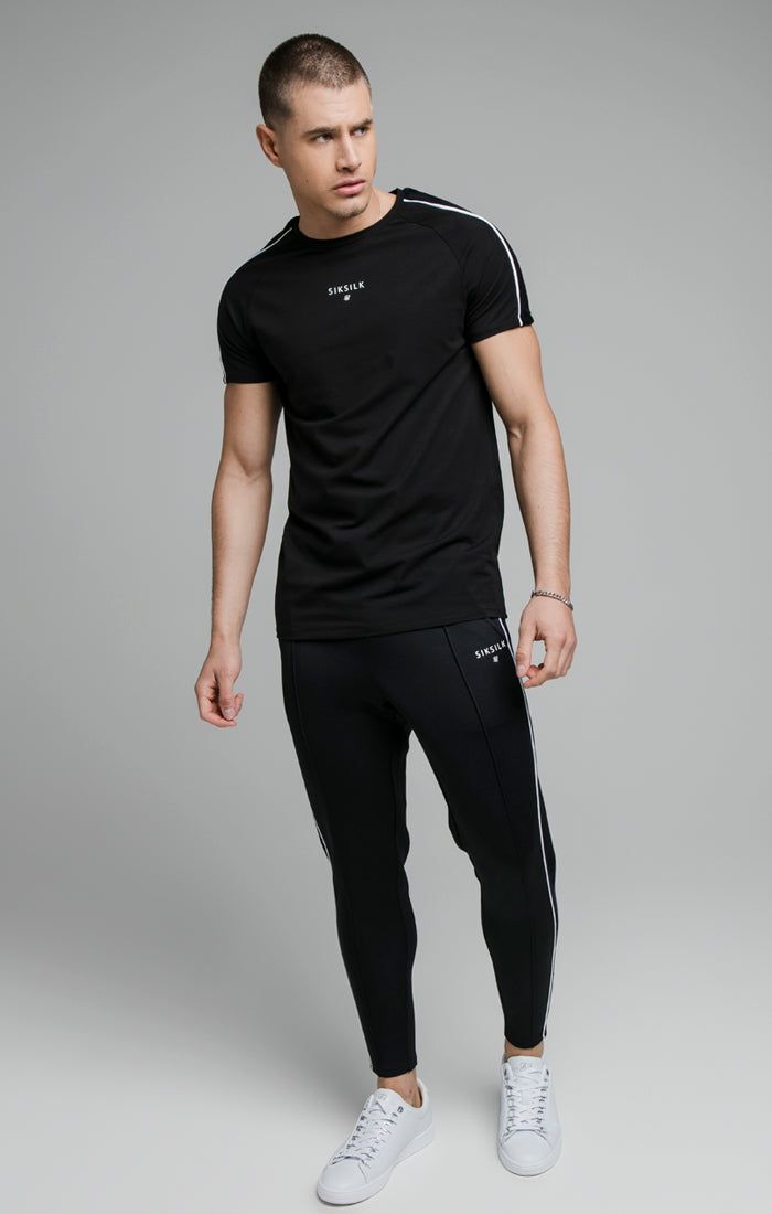 Black Raglan Muscle Fit T-Shirt sold by Siksilk product image thumbnail 3