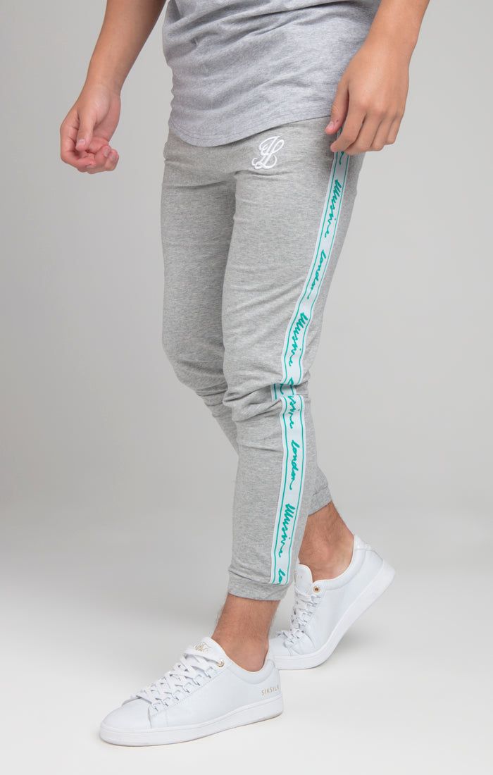 Boys Illusive Grey Marl Taped Jogger sold by Siksilk