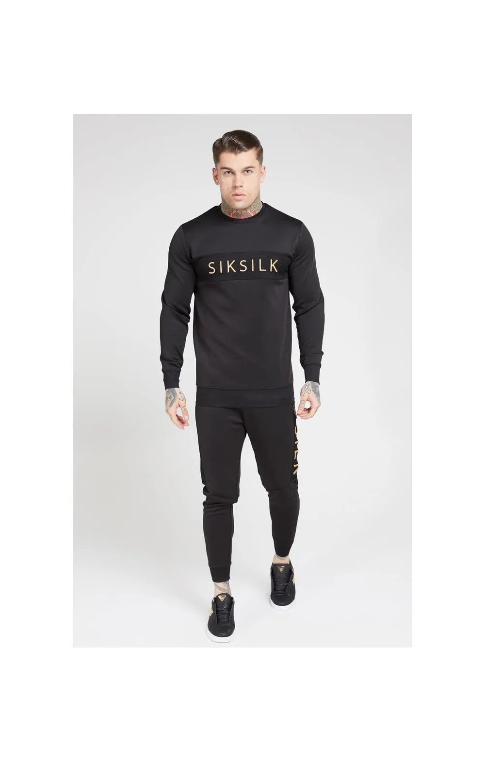 SikSilk Crew Sweat – Black & Gold sold by Siksilk product image thumbnail 3