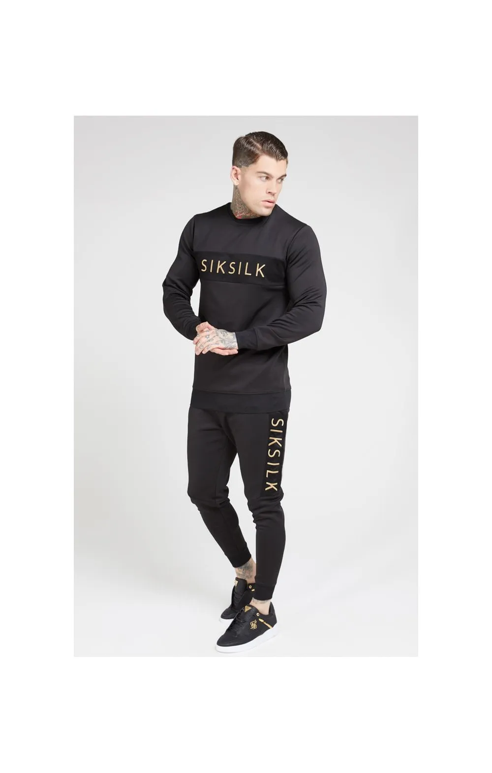 SikSilk Crew Sweat – Black & Gold sold by Siksilk product image thumbnail 4