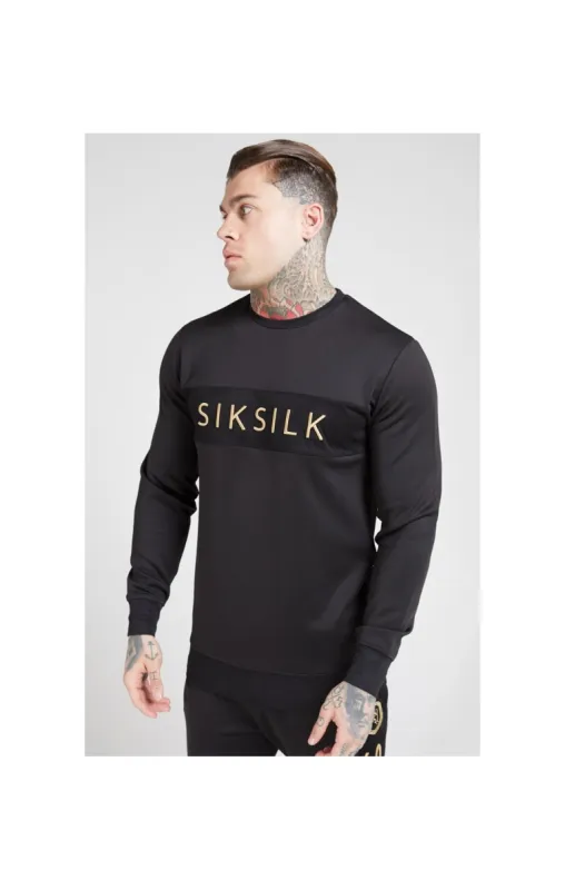 SikSilk Crew Sweat – Black & Gold sold by Siksilk